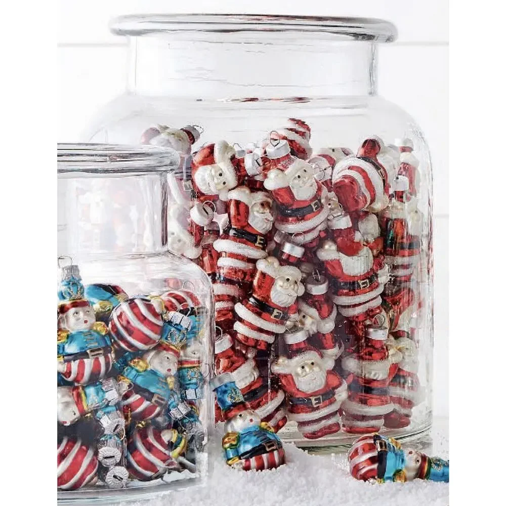 Pottery Barn Mini Mercury Glass Nutcracker Soldier Ornaments Set of 6 New In Box